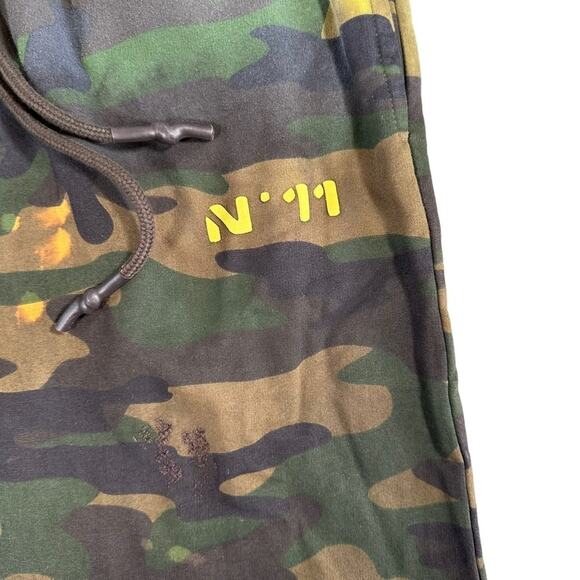 Eleven Paris Men's Acid Green Camo Distressed Jogger Pants Size S - Picture 4 of 10